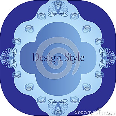 Patterned frame with twisted elements in blue tones Stock Photo